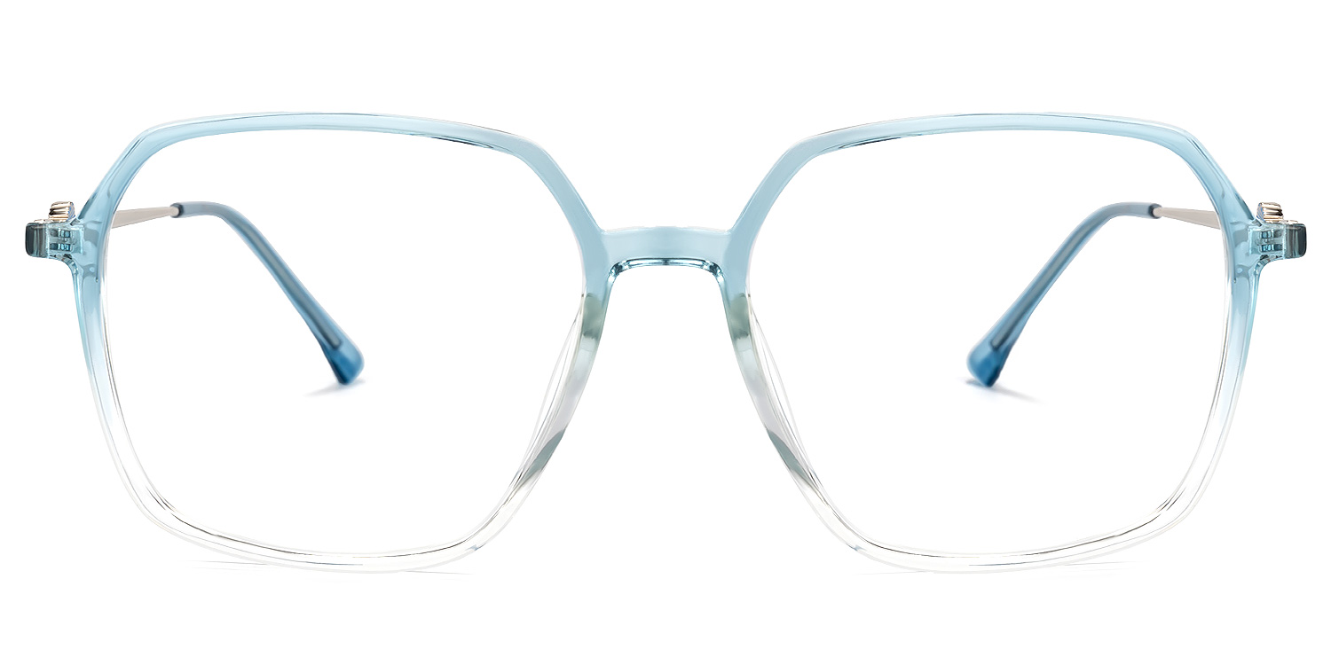 Alani Lunettes géométriques en cristal bleue0