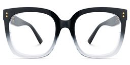 Ebony Noir Cristal Carré lunettes0