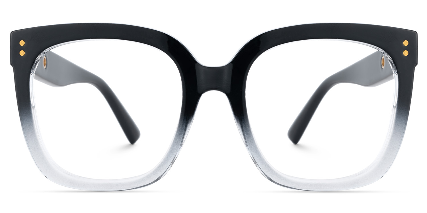 Ebony Noir Cristal Carré Lunettes0