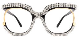 Veasley Blanc Carré lunettes0
