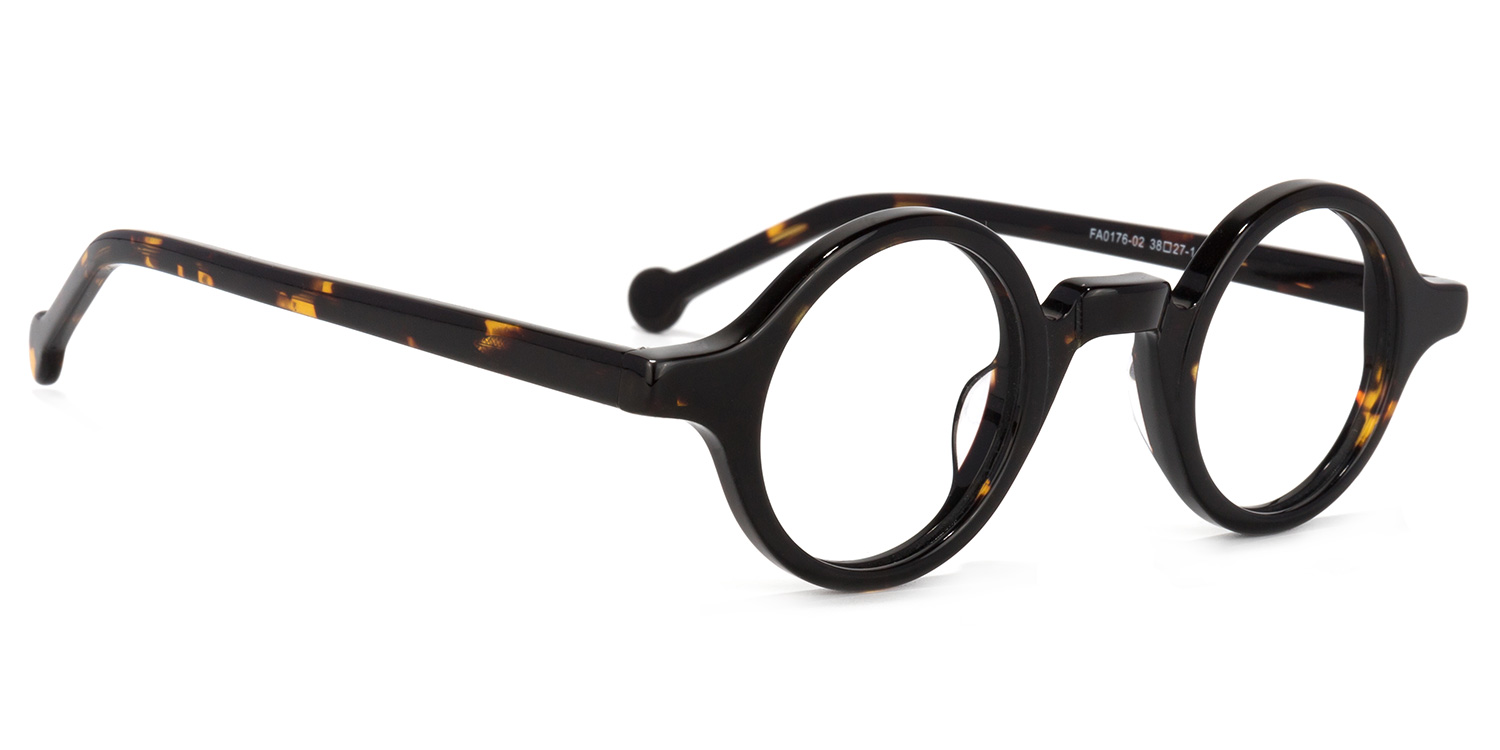 Arale Lunettes rondes à monture complète Tortoise3