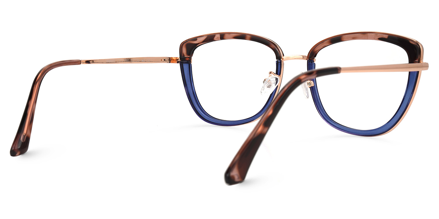 Adriana Bleu Rectangle Lunettes4