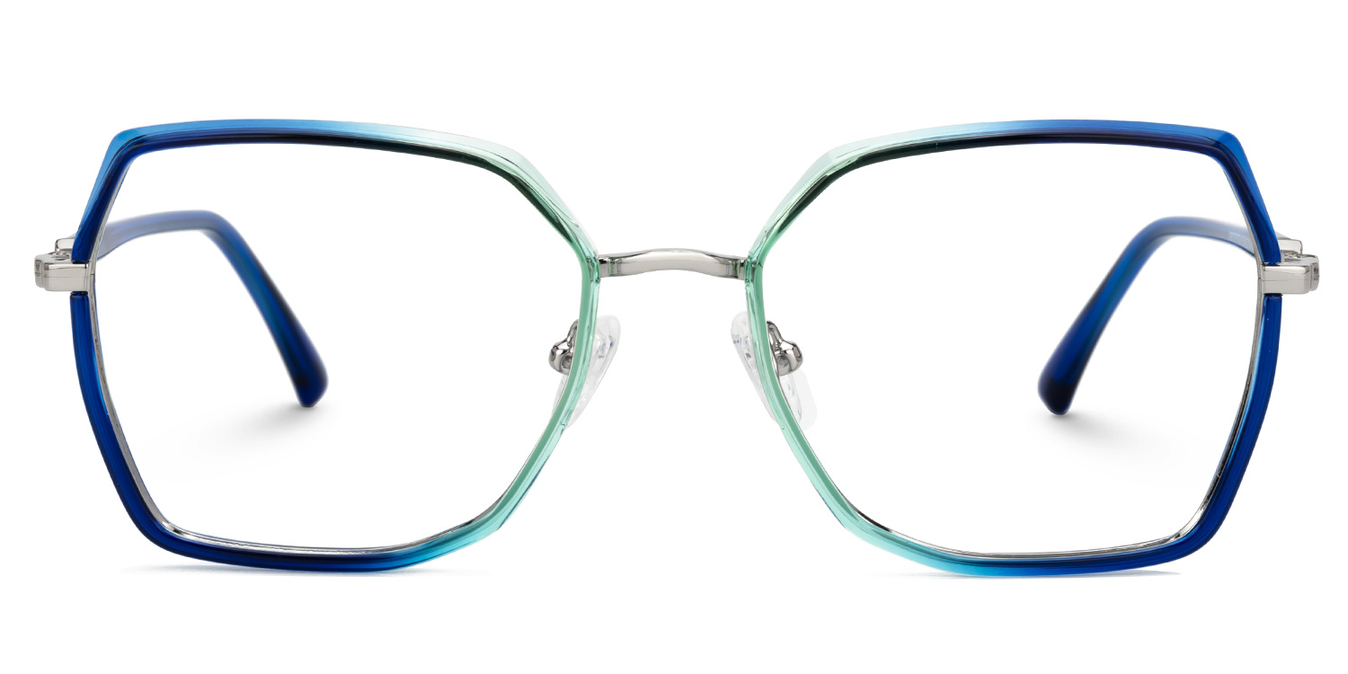 Burt Bleu-Vert Géométrique Lunettes0