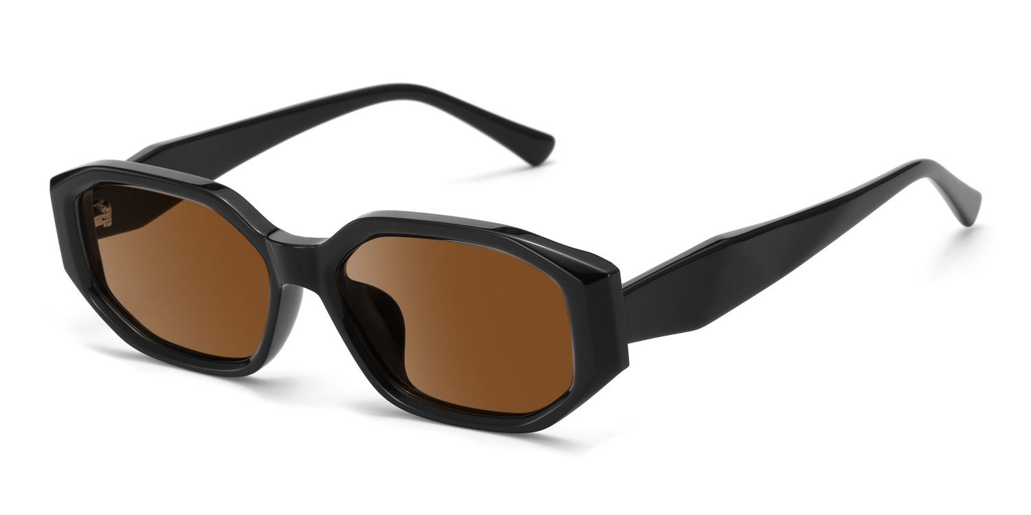 Lunettes de soleil polarisées de conduite Geometric Noir Kiara | ZEELOOL2