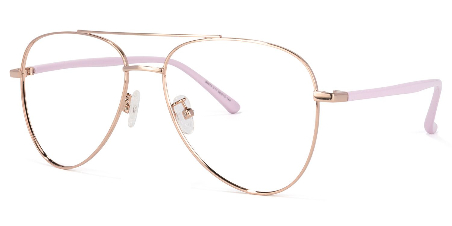 Paige Lunettes de pilote roses1