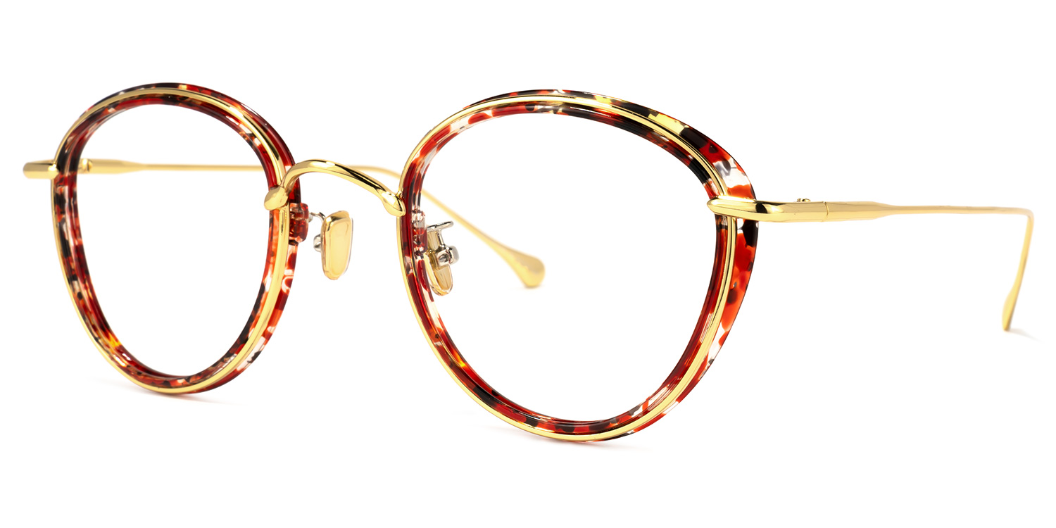 Clementine Rouge Tortue Ronde Lunettes1