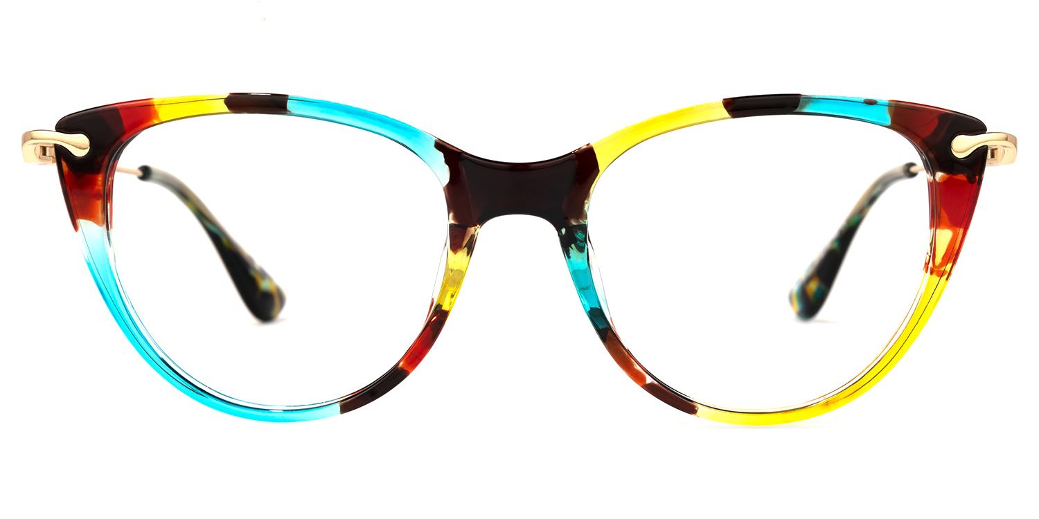 Clement Lunettes de vue de chat à motif floral0