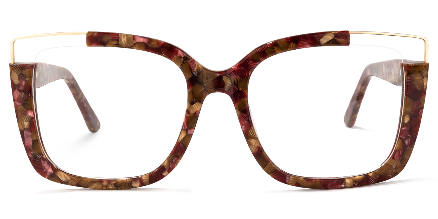 Dortch Rouge-Floral Carré Lunettes0