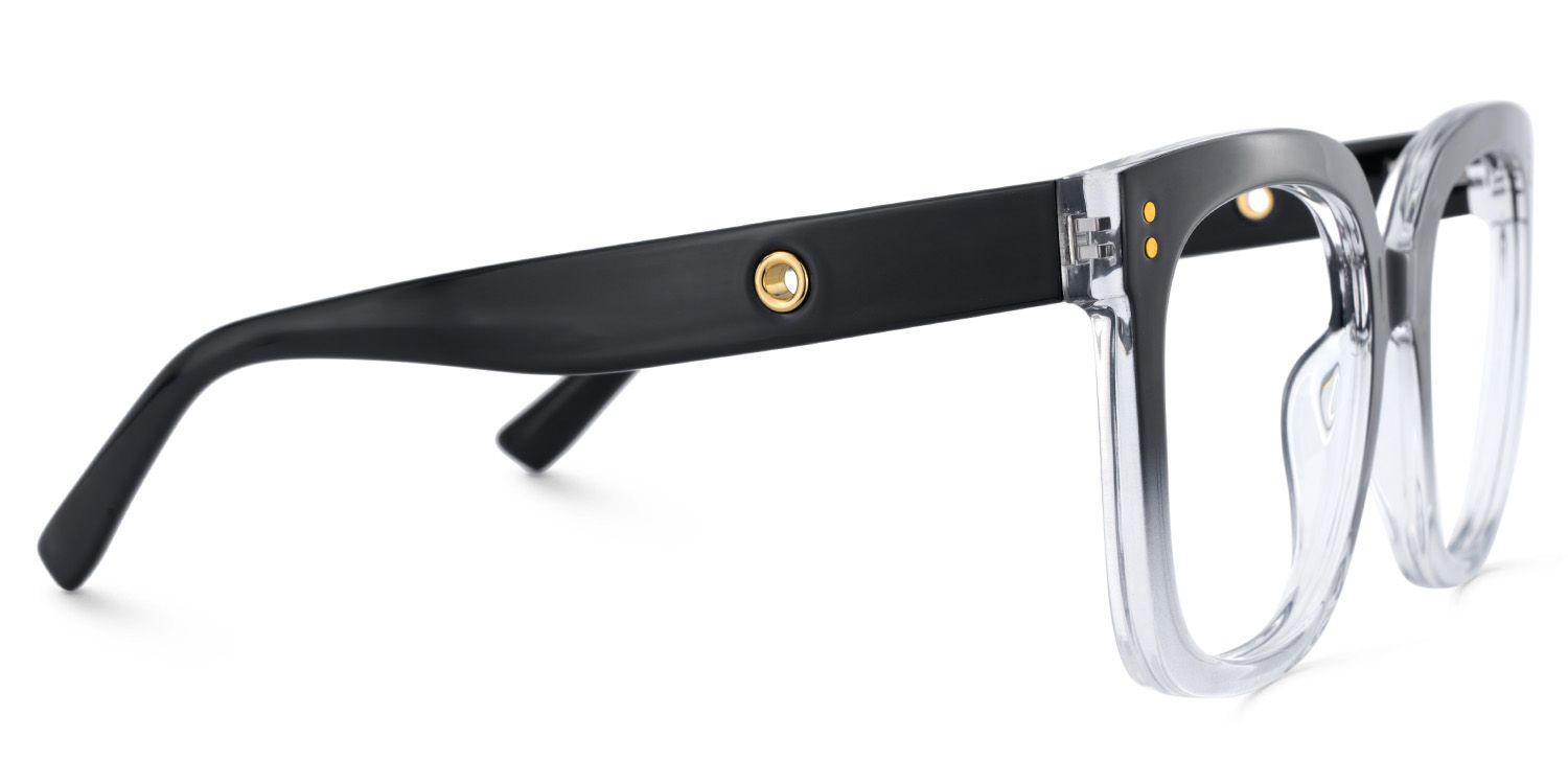 Ebony Noir Cristal Carré Lunettes3