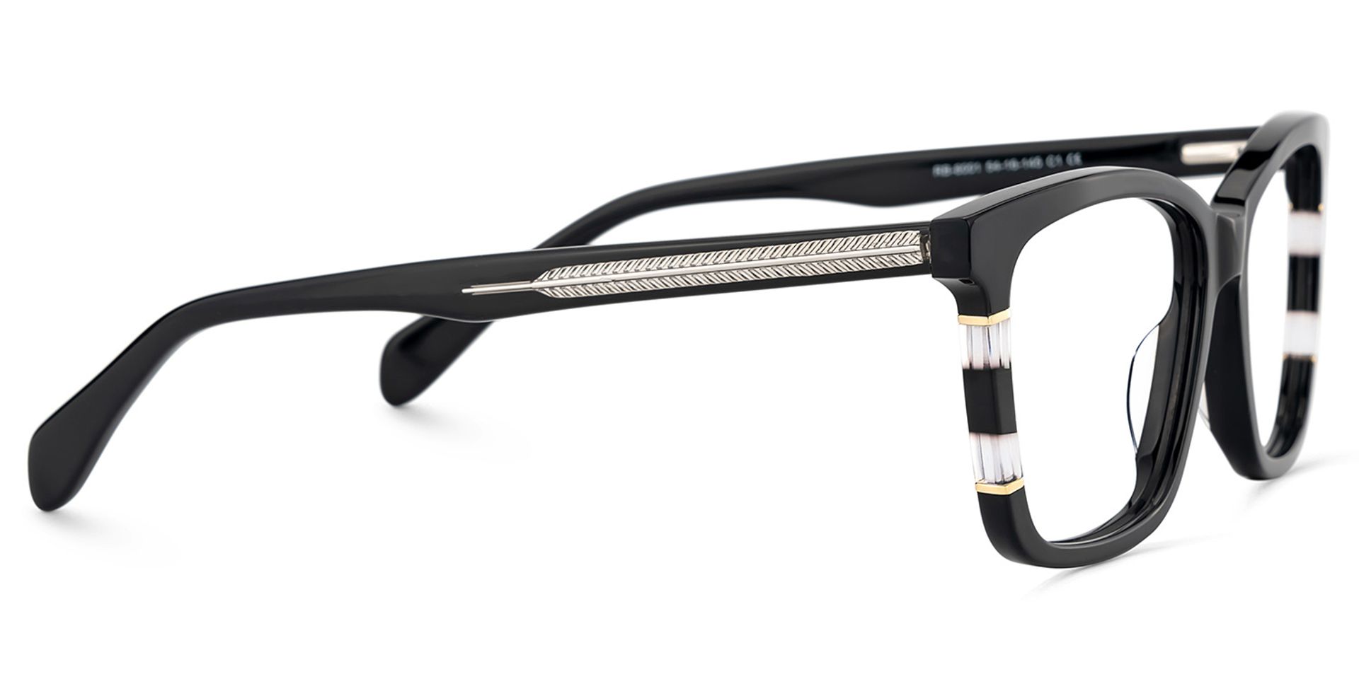 Clara Noir Rectangle Lunettes3
