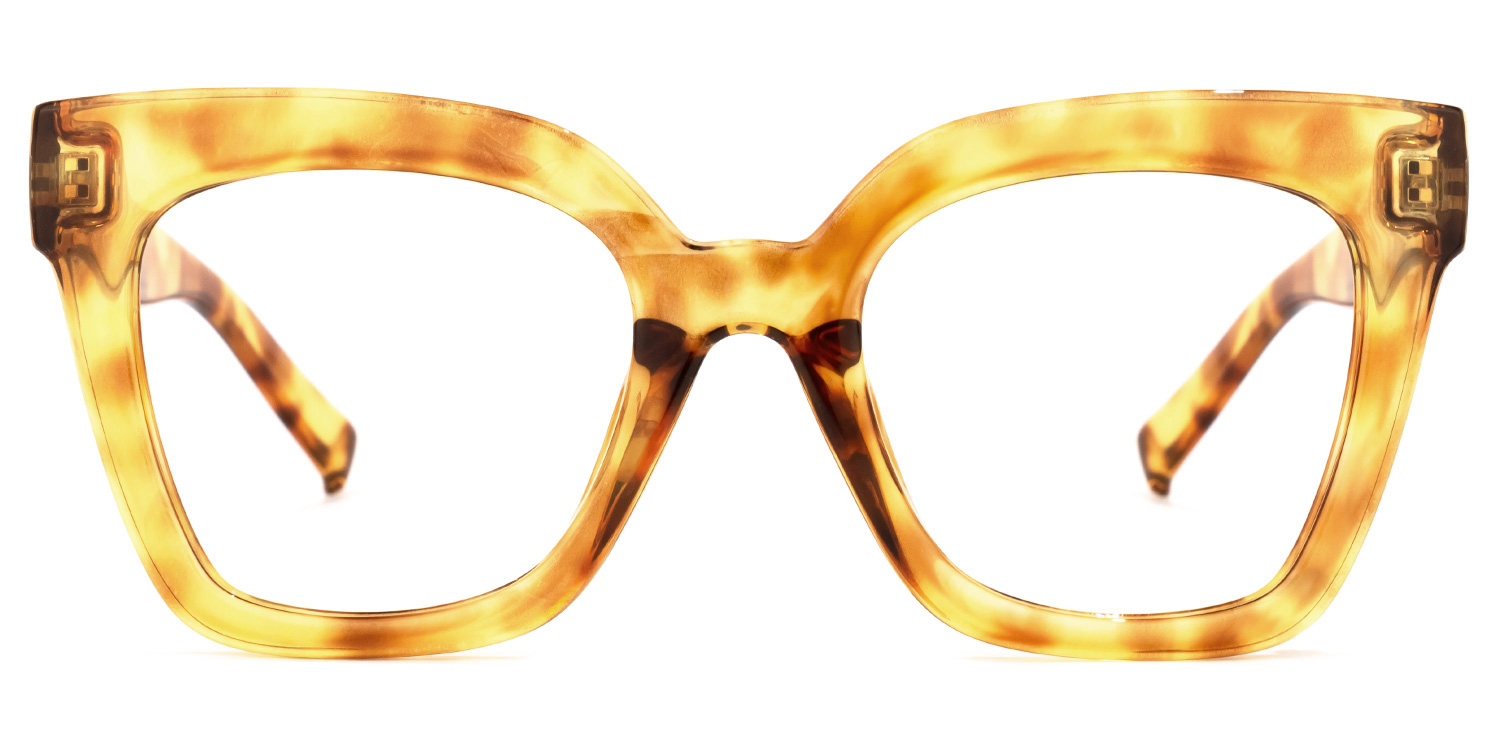 Malcolm Jaune-Floral Carré Lunettes0