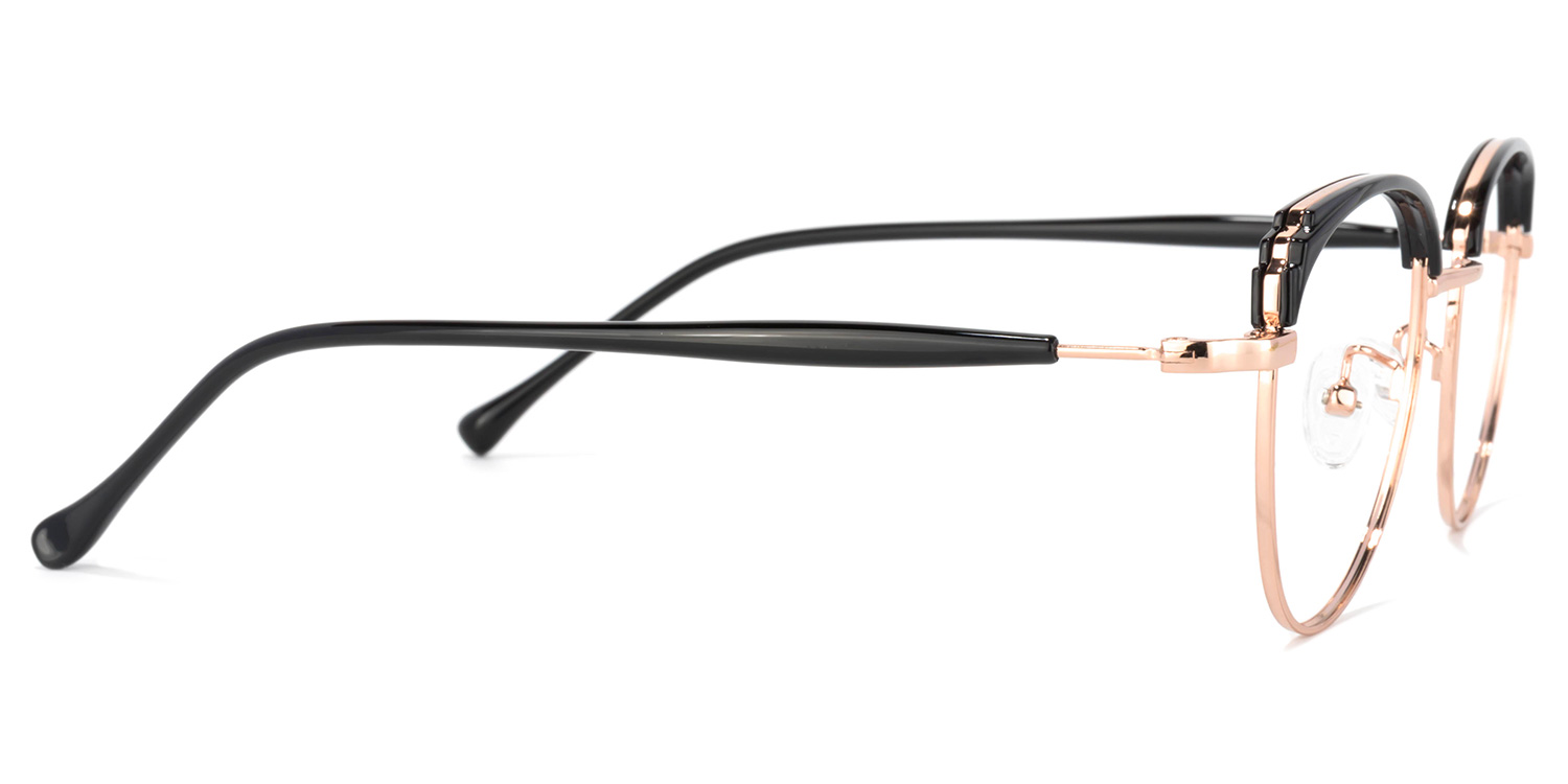 Wesley Noir Rose Ronde Lunettes3