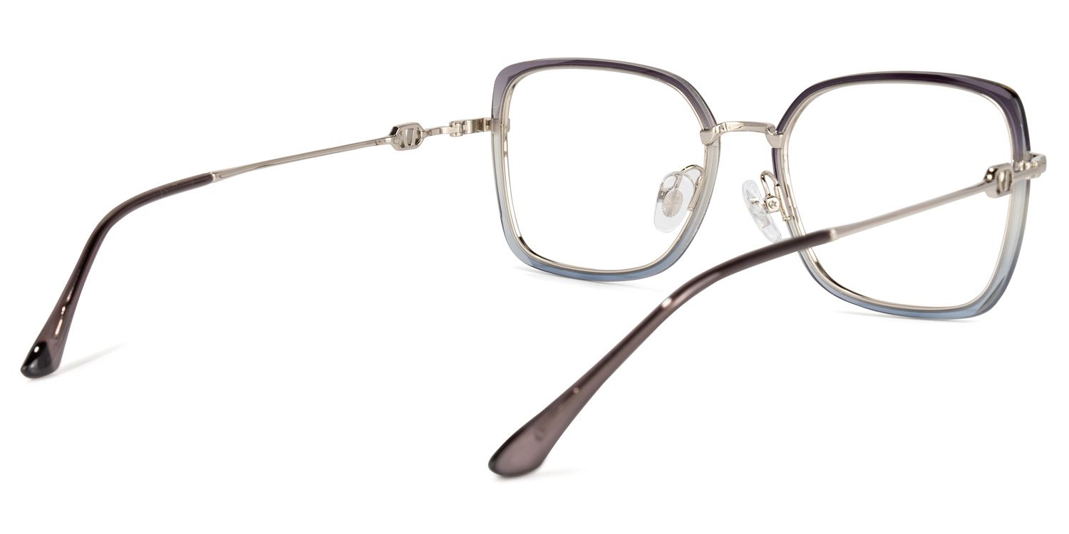 Zabdi Lunettes carrées bleues 3