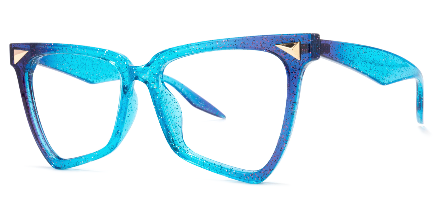 Cicely Lunettes géométriques bleues1