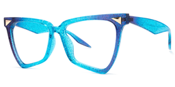 Cicely Bleu Géométrique lunettes1